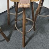 Quatre tabourets de bar espagnols vintage