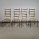 Mid century metal and wicker dining chairs, France 1950s
