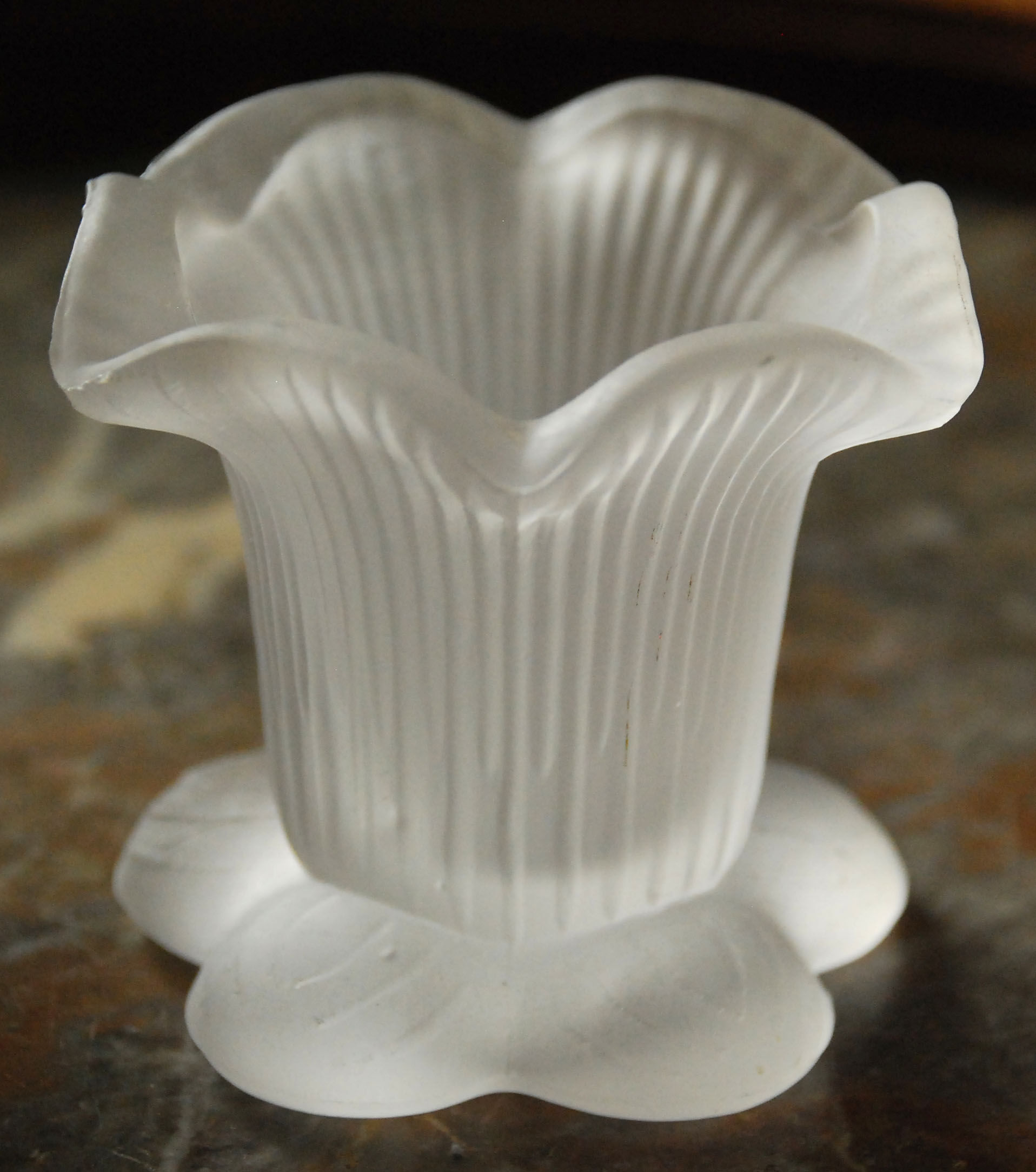 Pair of glass candlesticks