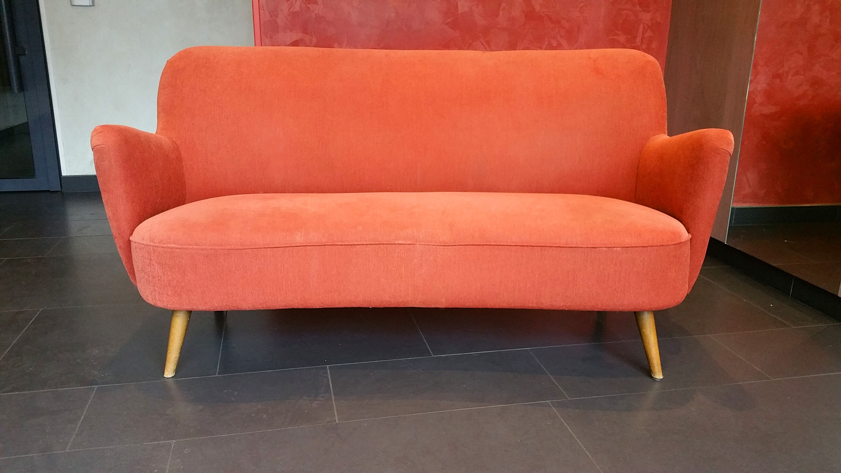 Couch sofa red bean vintage 50/60s