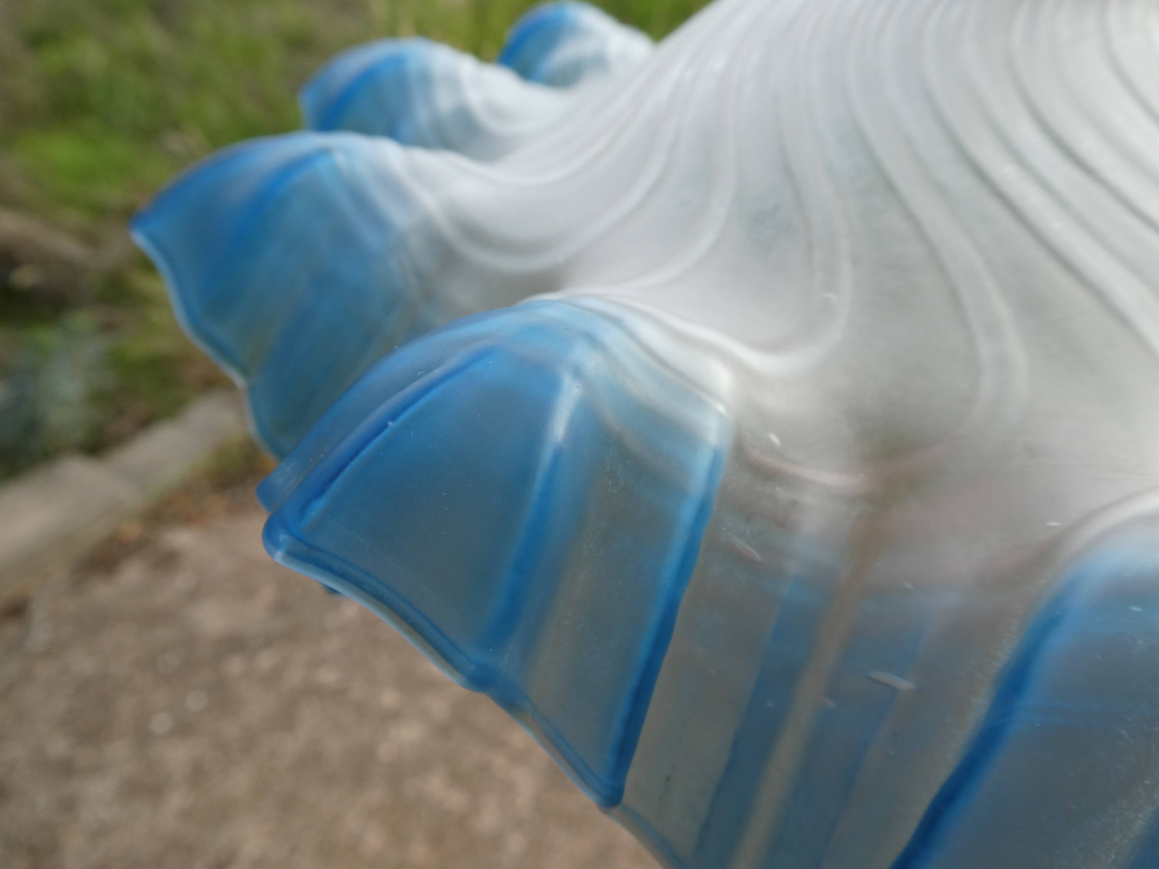 Vintage blue draped glass walkman