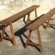 Paire de bancs de ferme 150 cm