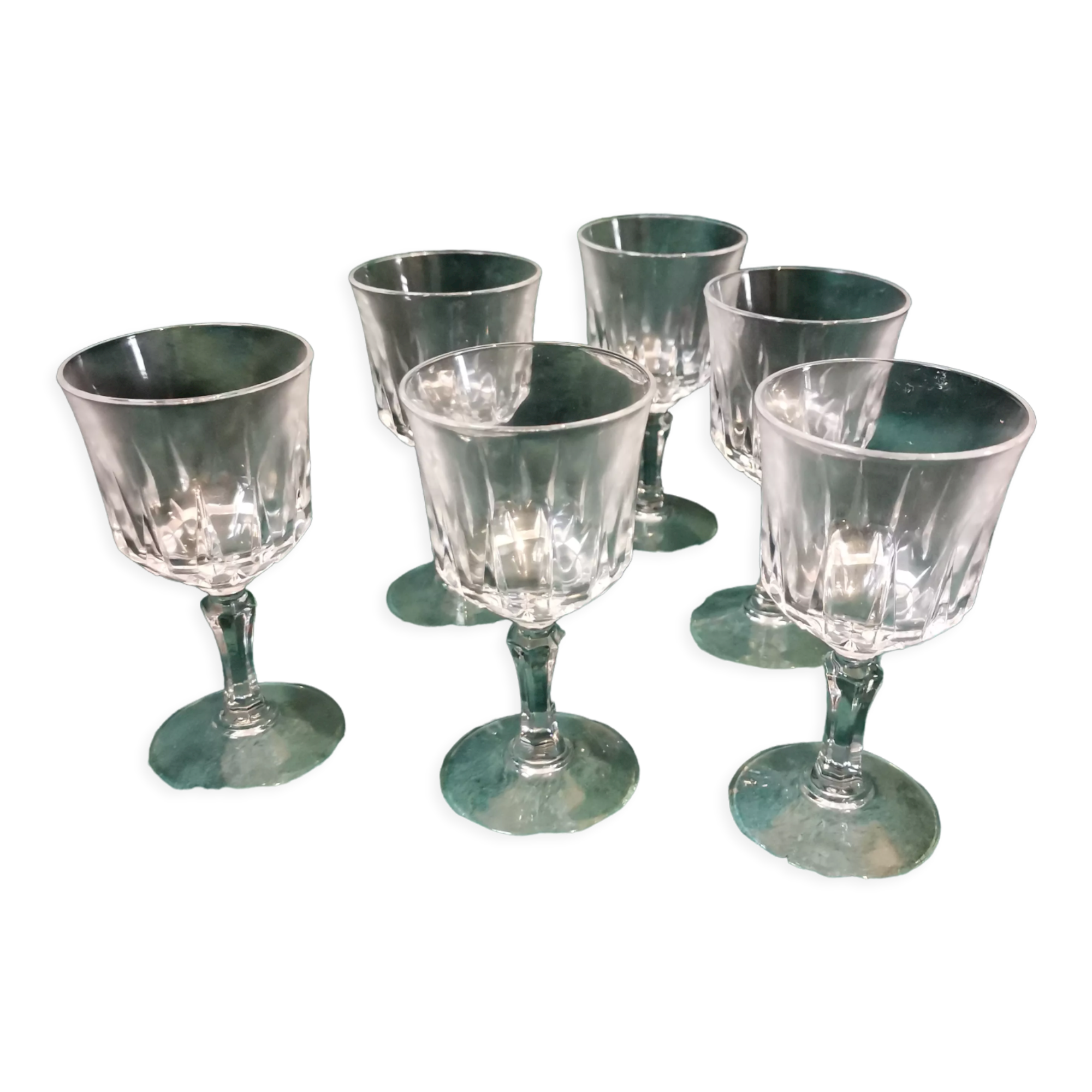 6 Arch crystal stemmed glasses