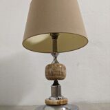 Living room lamp in onyx and chrome metal of the 70s