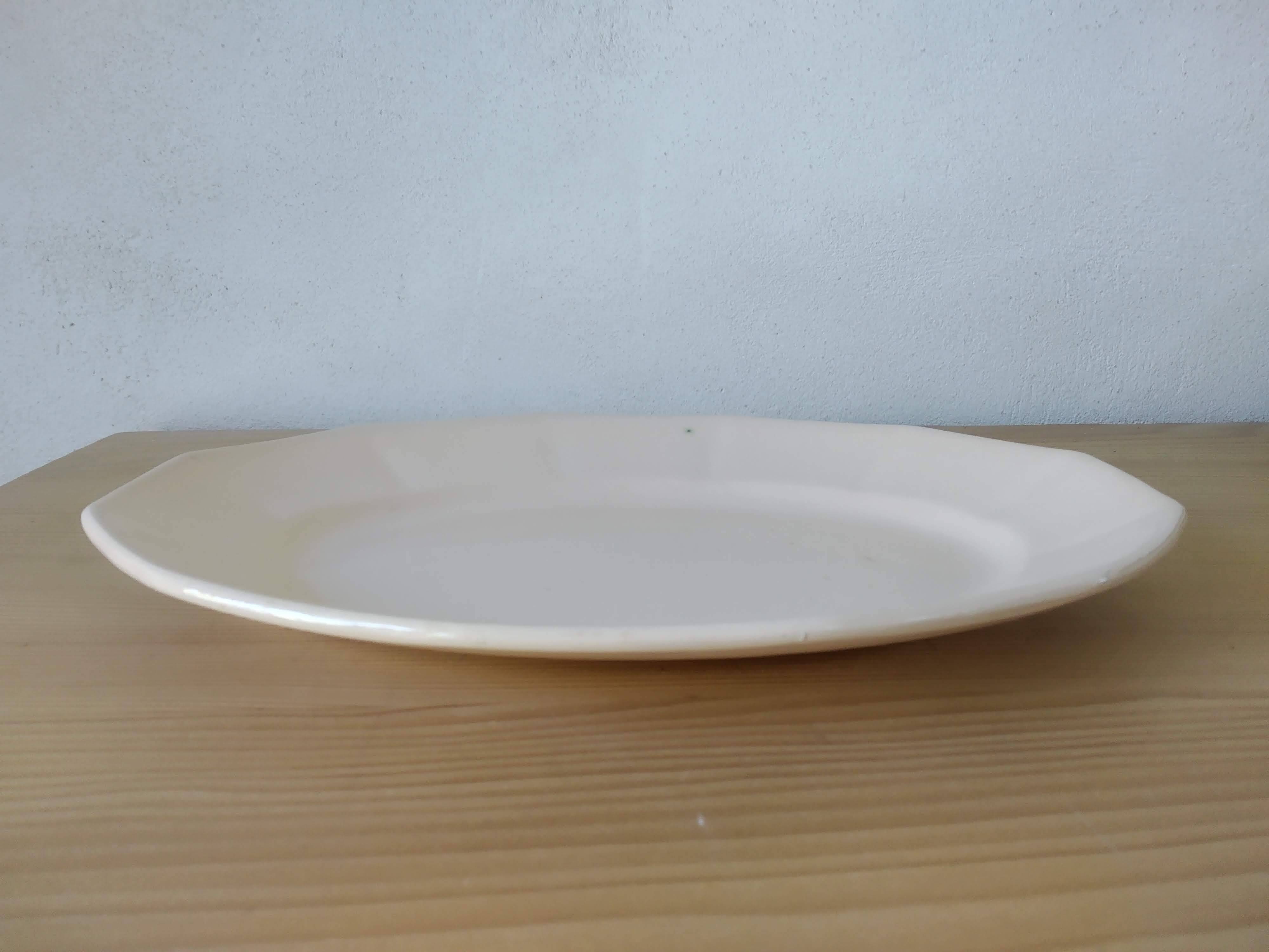 Oval dish Digoin Sarreguemines powder pink