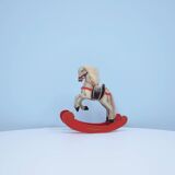 vintage colored wooden rocking horse
