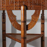 Swedish Carved Oak Monk Chair, 1930s