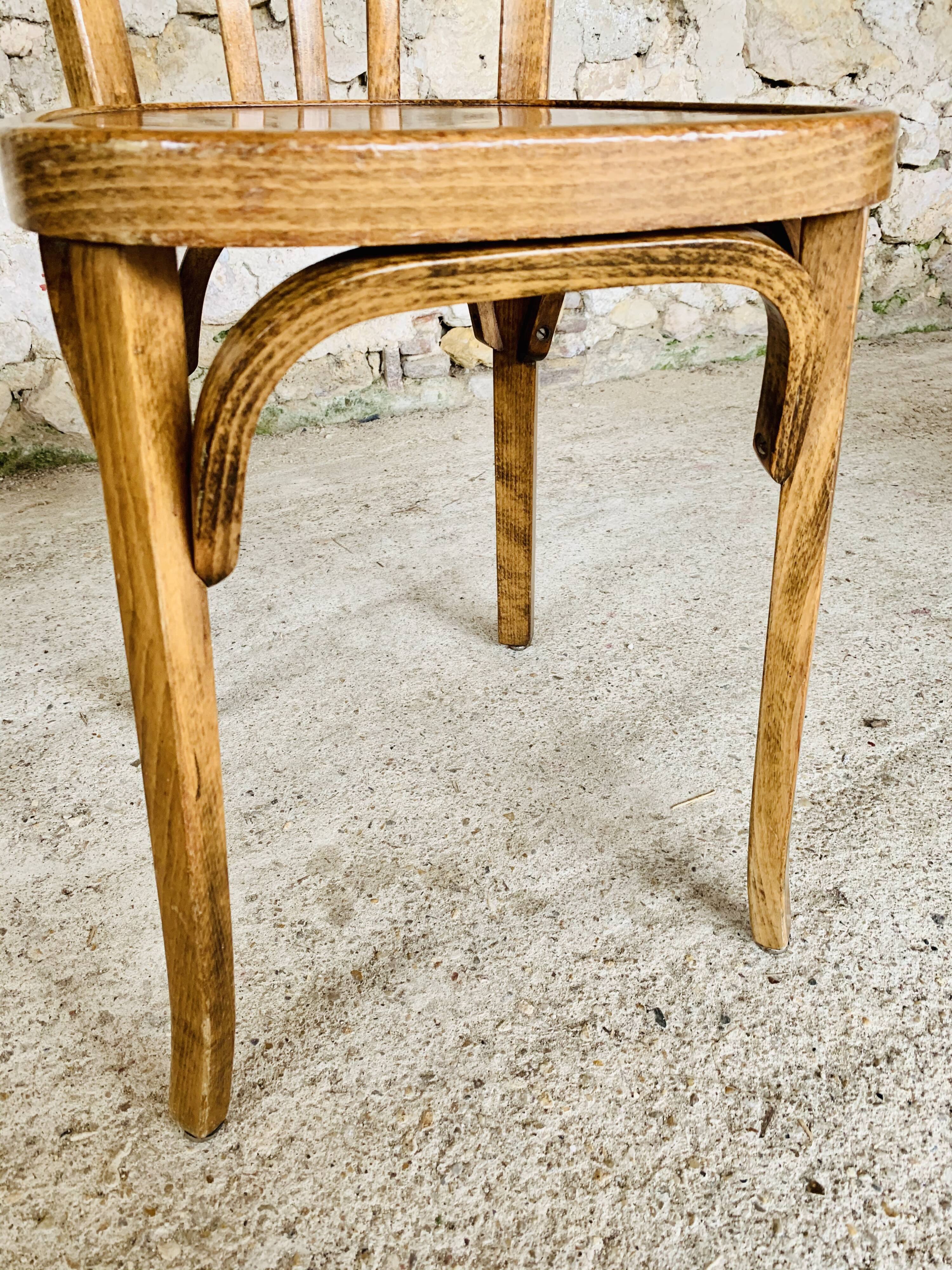 Pair of bistro chairs #43 by Baumann, circa 40/50