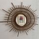 Vintage 1960 sun mirror rattan wicker ortf spiral design - 68 x 52 cm
