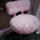 Chaise Pelfran moumoute rose