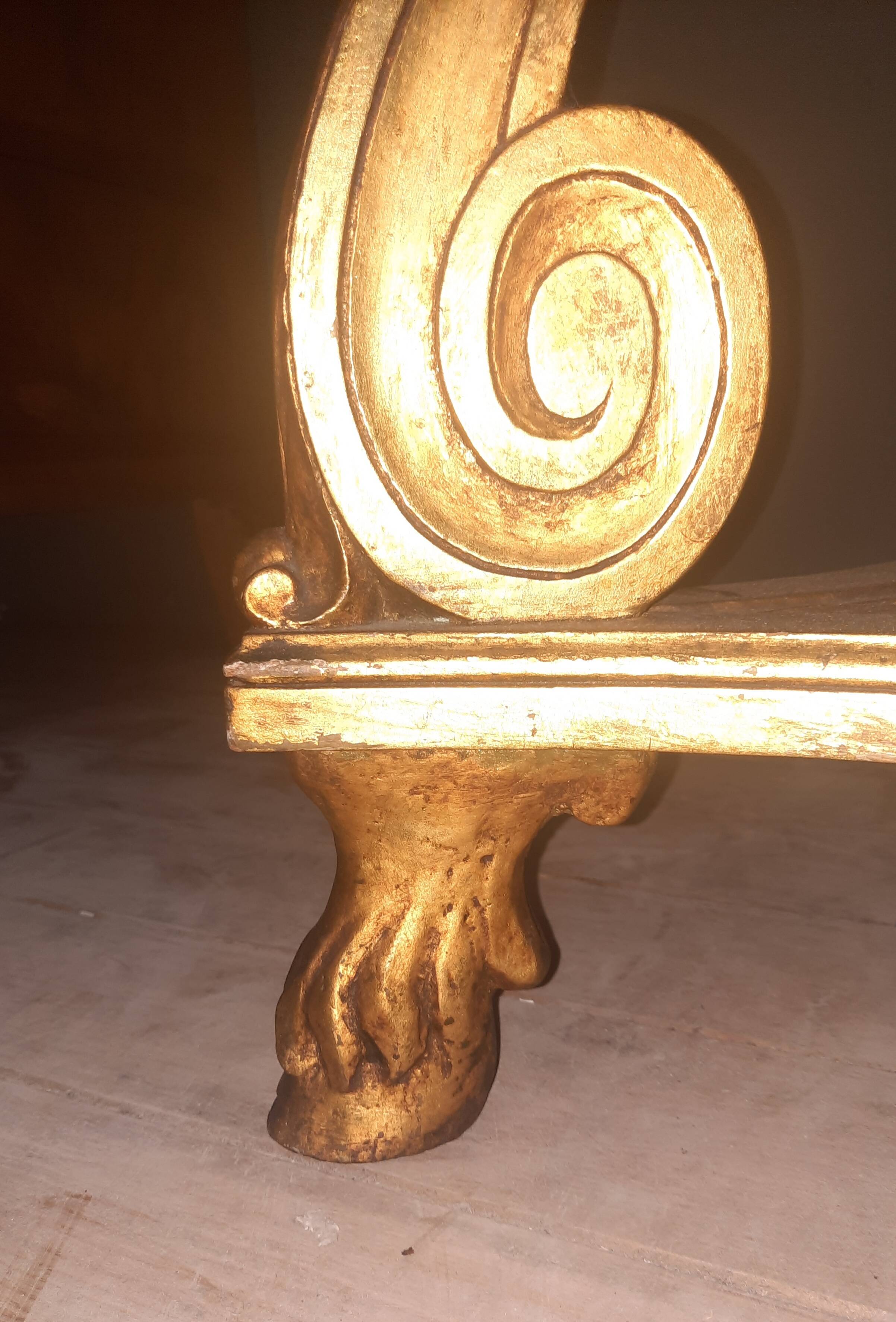 Louis XVI style gilded wooden floor lamp