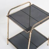 Vintage side table in gilded and painted iron. France, 1950s.