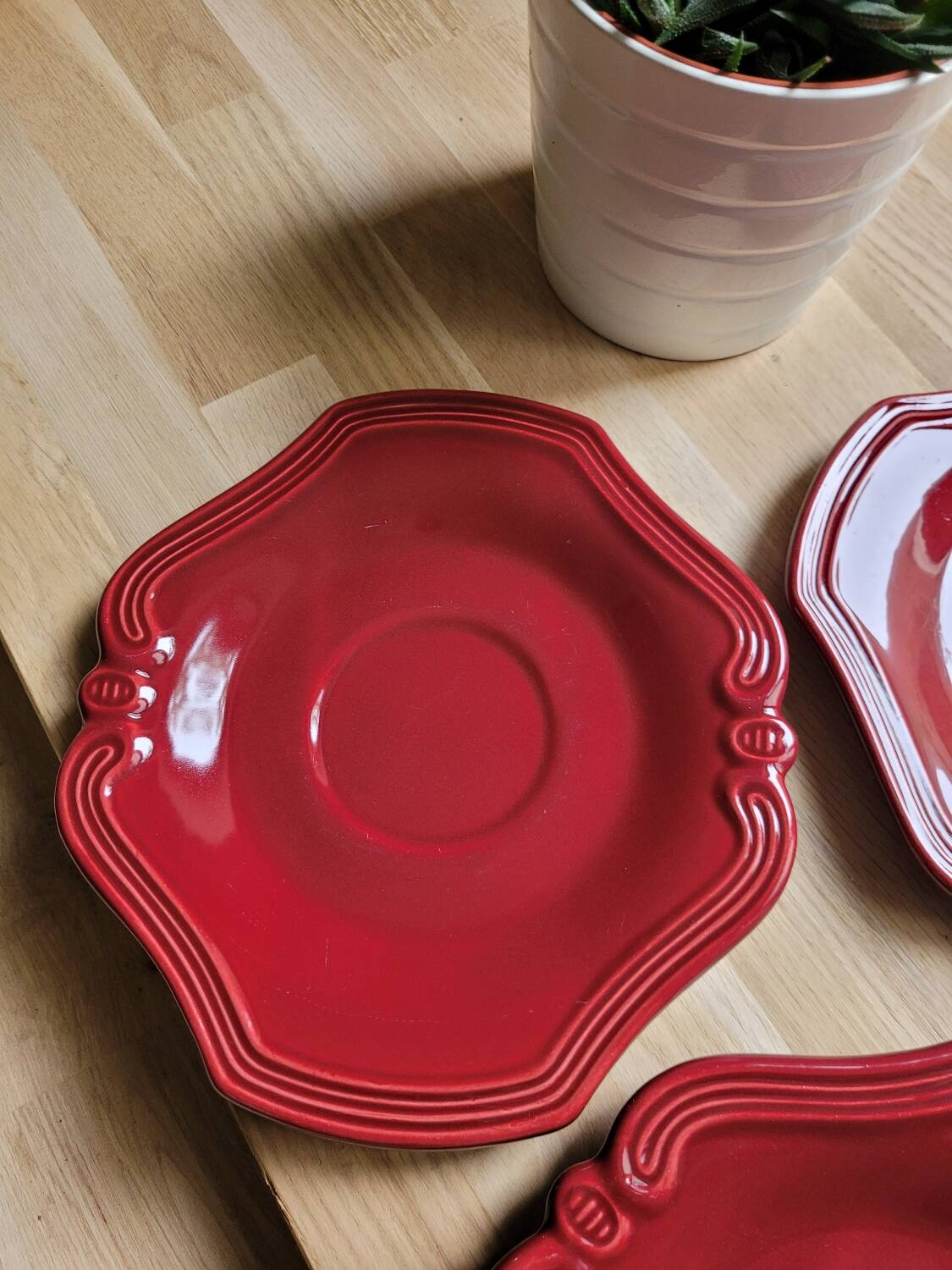 Set of 6 Provencal Earthenware Saucers Poët-Laval