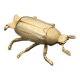 Vintage golden brass scarab