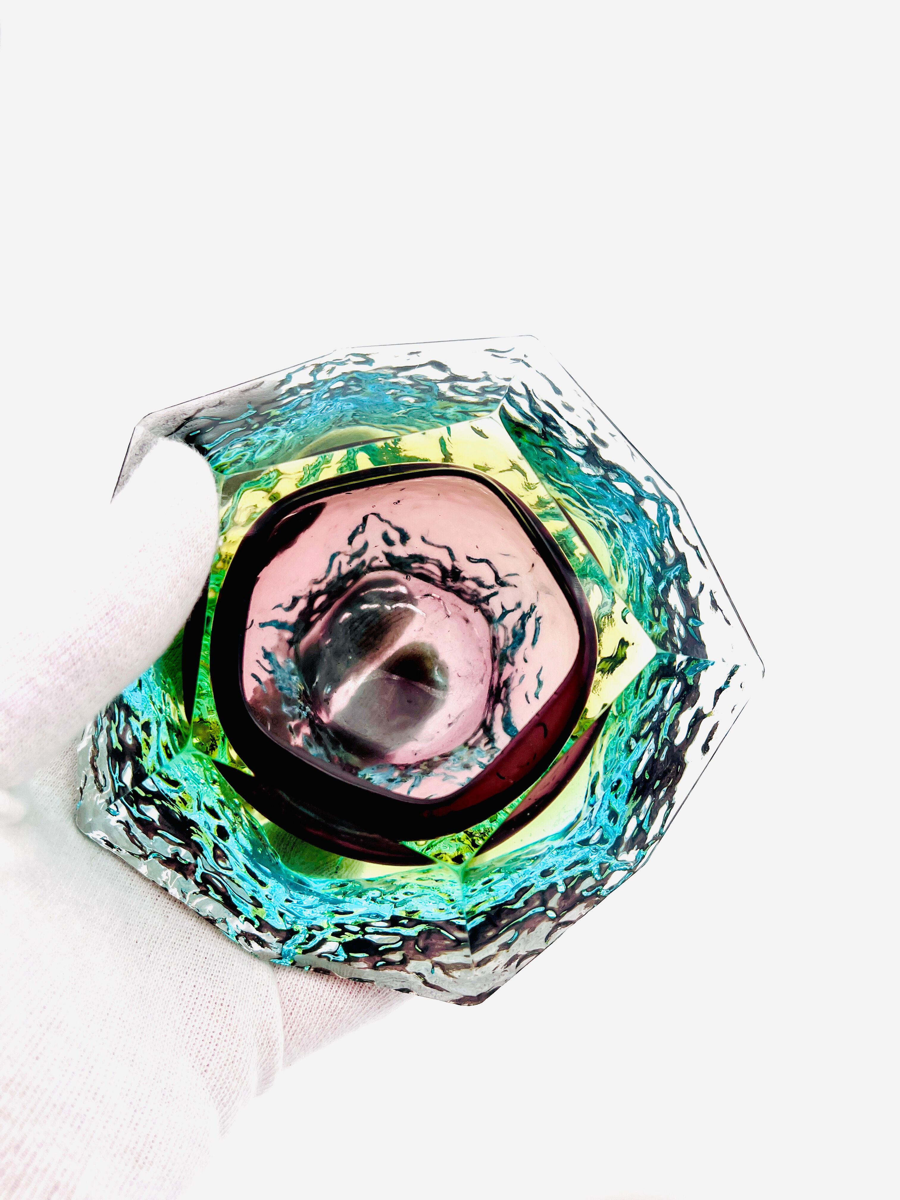Alessandro Mandruzzato Murano Sommerso Ice Design Bowl