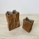 Set of 2 Rosenthal Paper bag vase by Tapio Wirkkala , 1970’s