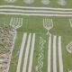 Handmade handmade green and white kilim carpet 60x95cm