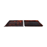 Pair of vintage trays in briar effect lucite