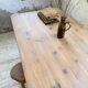 Beech and pine farmhouse table with spindle legs 170 cm