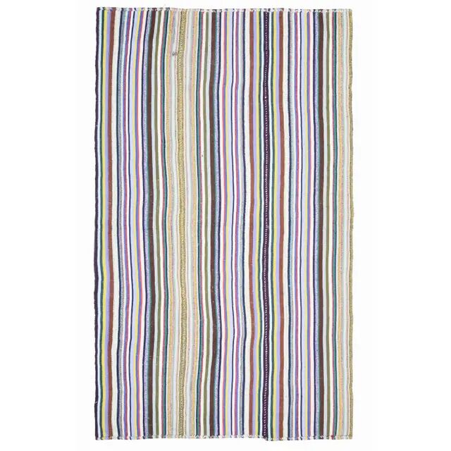 Tapis turc Oushak fait main en laine et coton multicolore, années 1970
