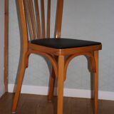 10 baumann chairs no. 12 black faux leather light beech