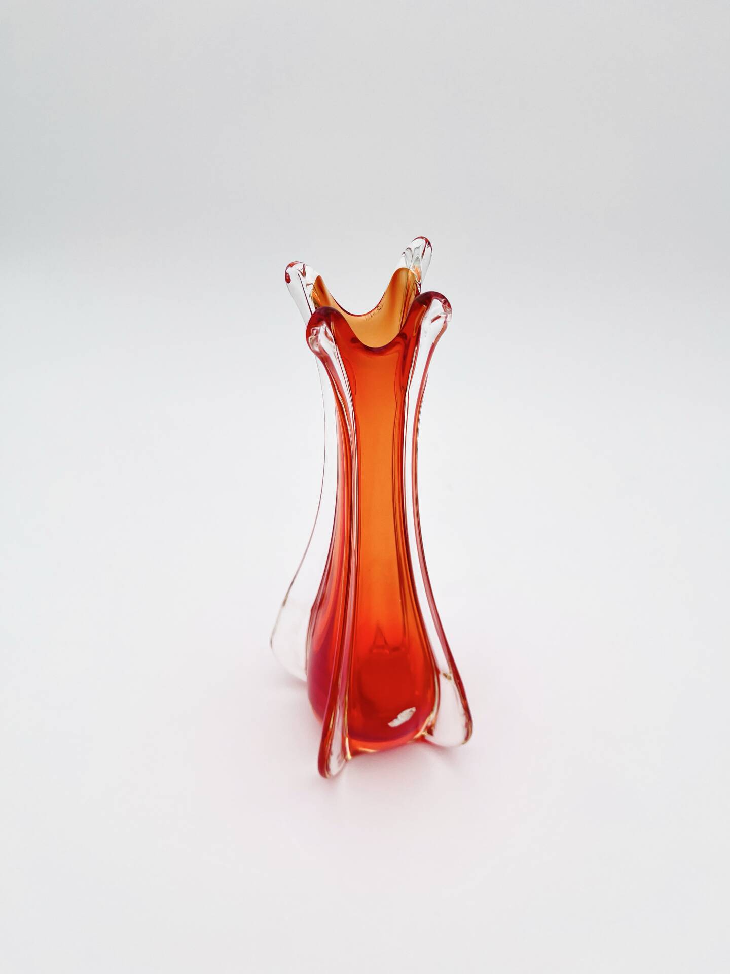 Murano Vase - Ouraline - Sommerso - Red & Yellow - 28cm