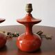Pair of bedside lamps in lacquered turned wood