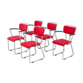 Set of 5 Gispen '214' armchairs by Christoffel Hoffman for Dutch BPM 1935
