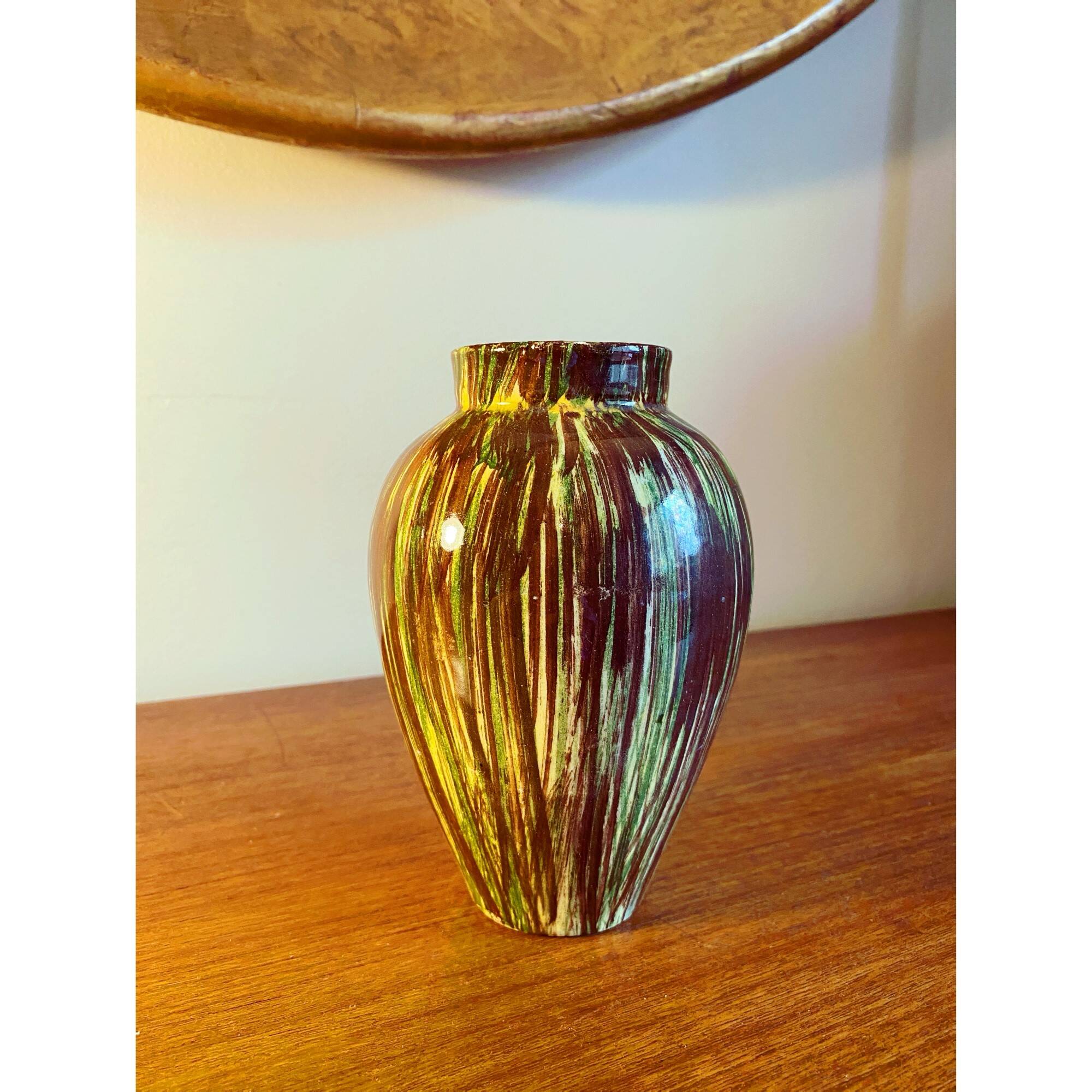 Small green ceramic vase