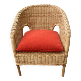 Rattan children's armchair with cushion