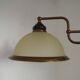 French Mid Century Bronze Effect Metal Double Billiard Light Glass Shades