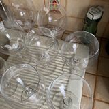 Set of 8 large crystal wine glasses