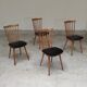 Lot de 4 chaises Baumann Menuet pieds compas skaï noir
