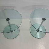 Italian Mid Century Chromed Metal And Glass Coffee Table, 1970s