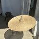 Large suspension, rattan luminaire in hat shape D:80cm