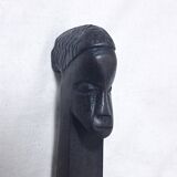 Set of six african cutlery holders carved in blackened wood