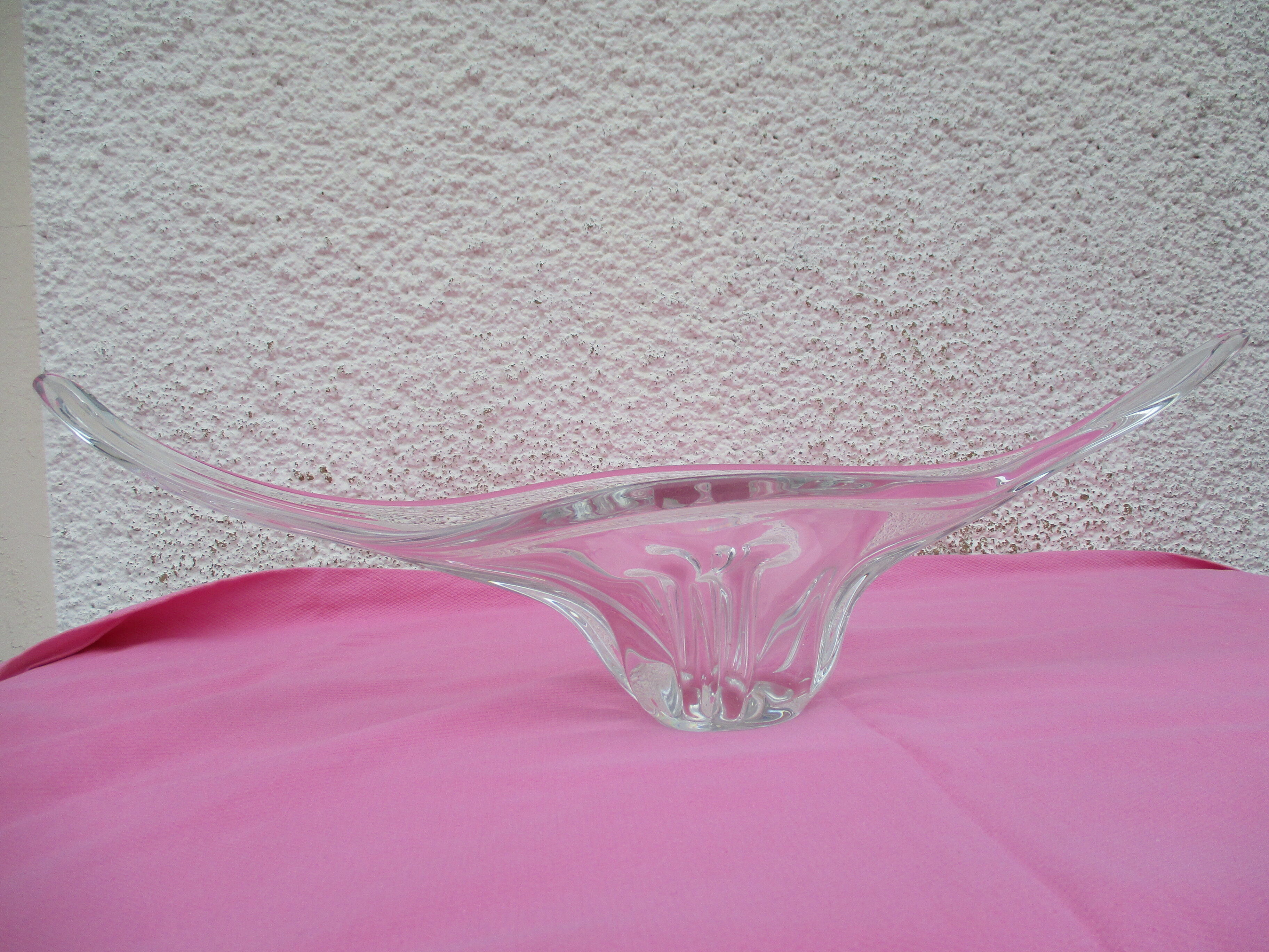 Coupe à fruit en verre moulé centre de table années 1950/60's | Selency