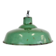 Industrial french green enamel factory lamp, 1960s