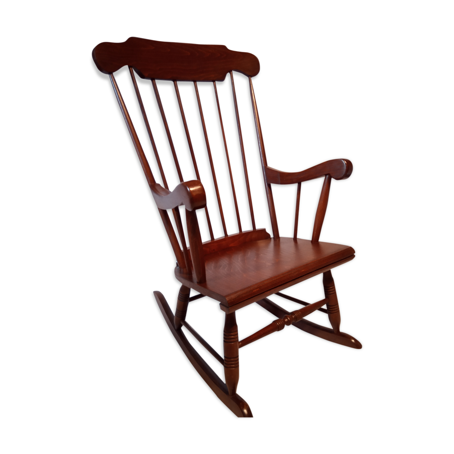 Rocking chair 50s in solid wood