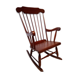 Rocking chair années 50 en bois massif