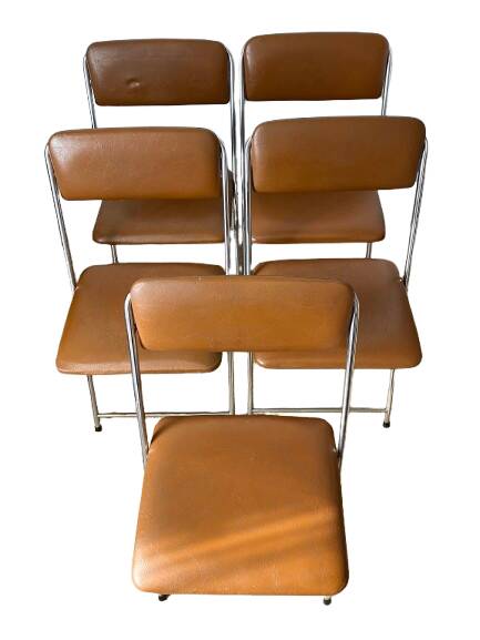 Vintage chrome folding chairs