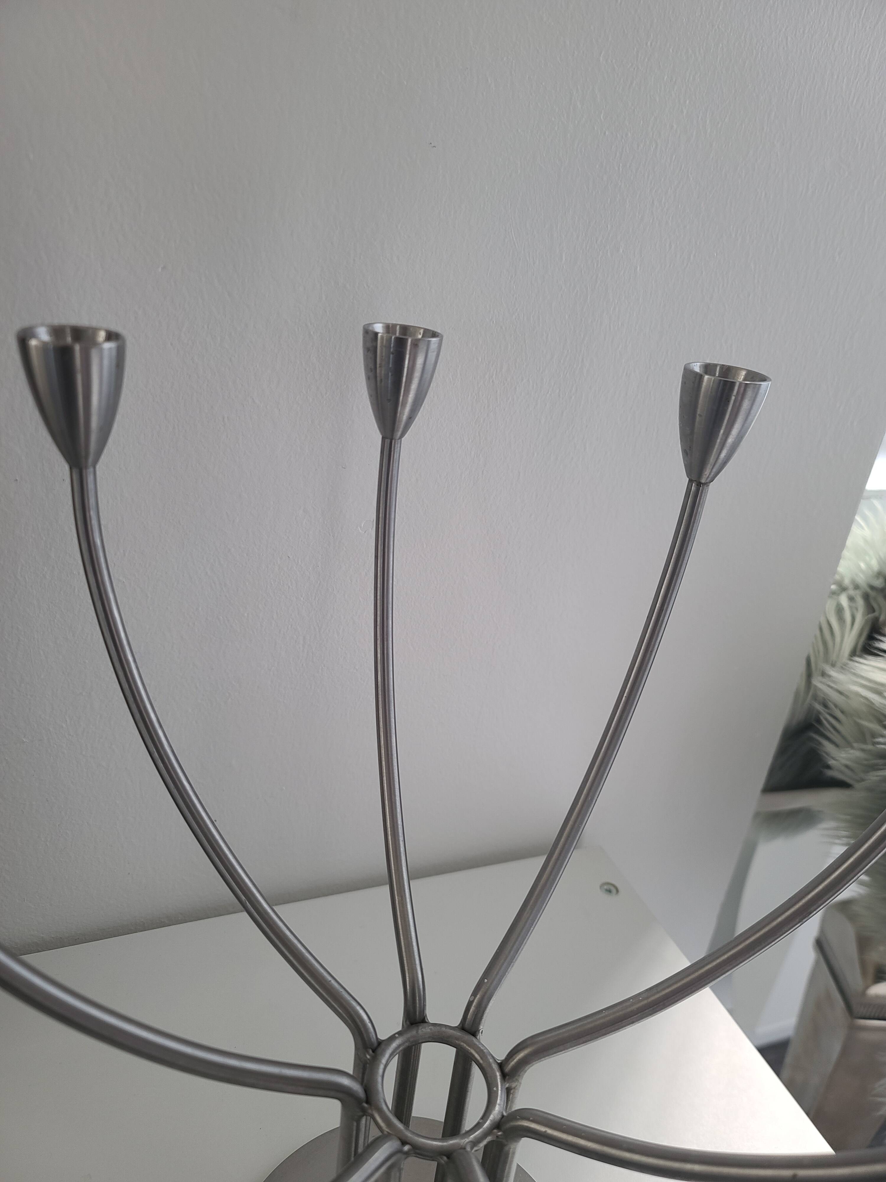 Chandelier 7 branches en acier brossé Ikea