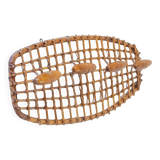 Italian Mid-Century Bamboo and Rattan Coat Rack by Bonacina, 1960s