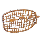 Italian Mid-Century Bamboo and Rattan Coat Rack by Bonacina, 1960s
