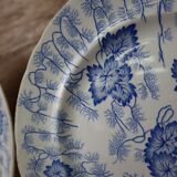 2 Terre de Fer dessert plates "Flora" model Creil Montereau