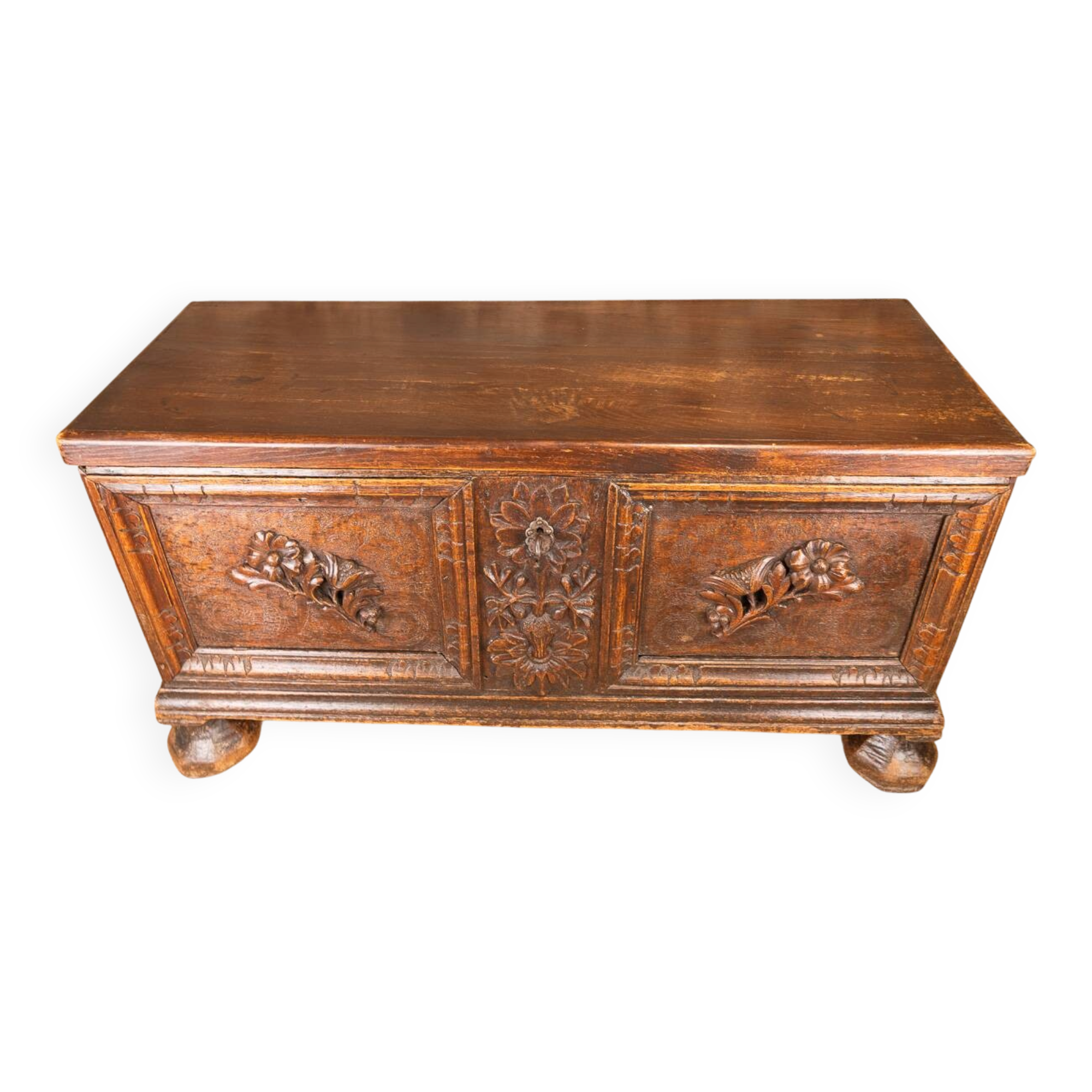 Antique Carved Solid Oak Chest – 2nd Half of the 18th Century