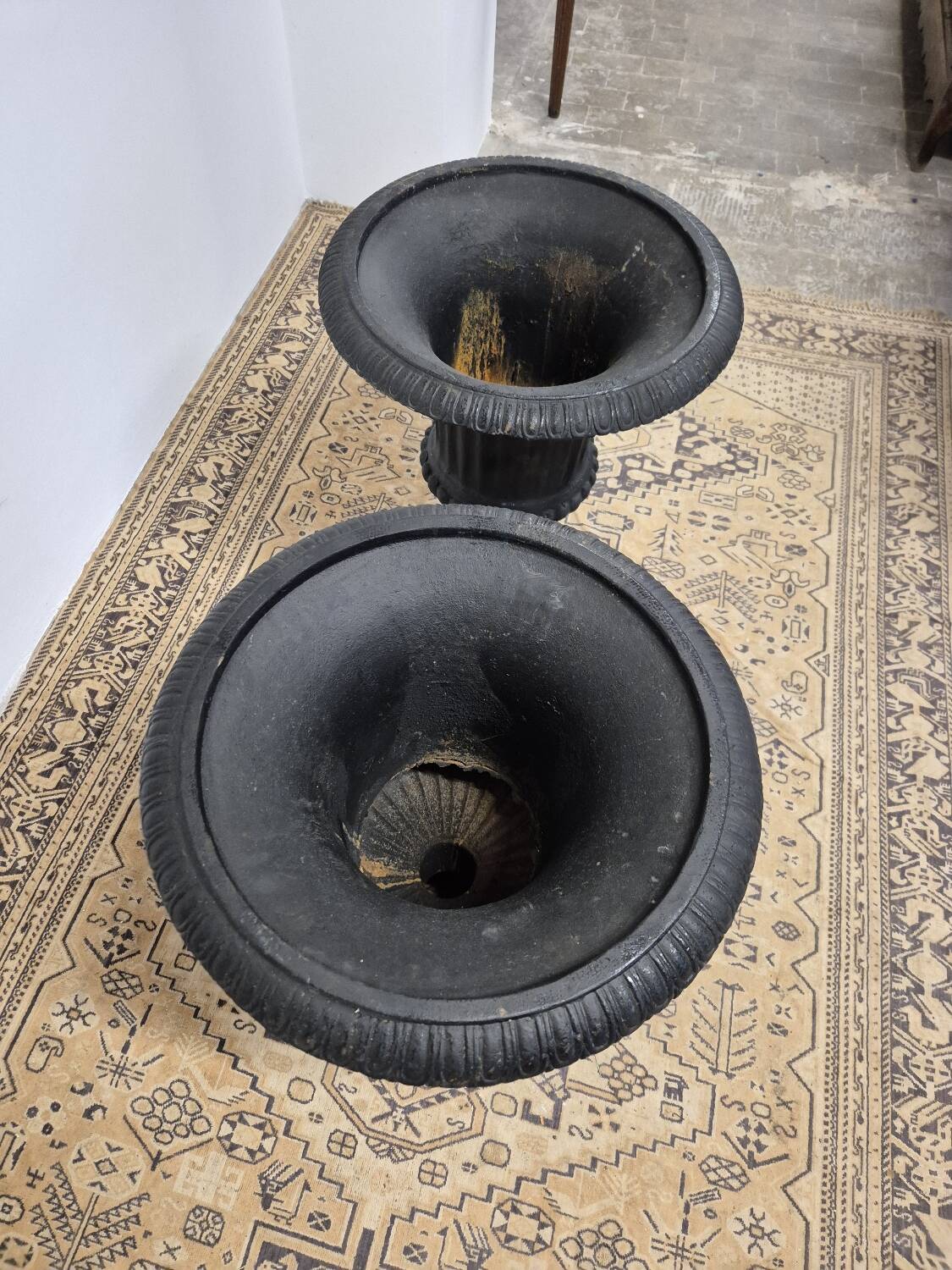 Pair of Medici cast iron vases from Maison Bourgeoise