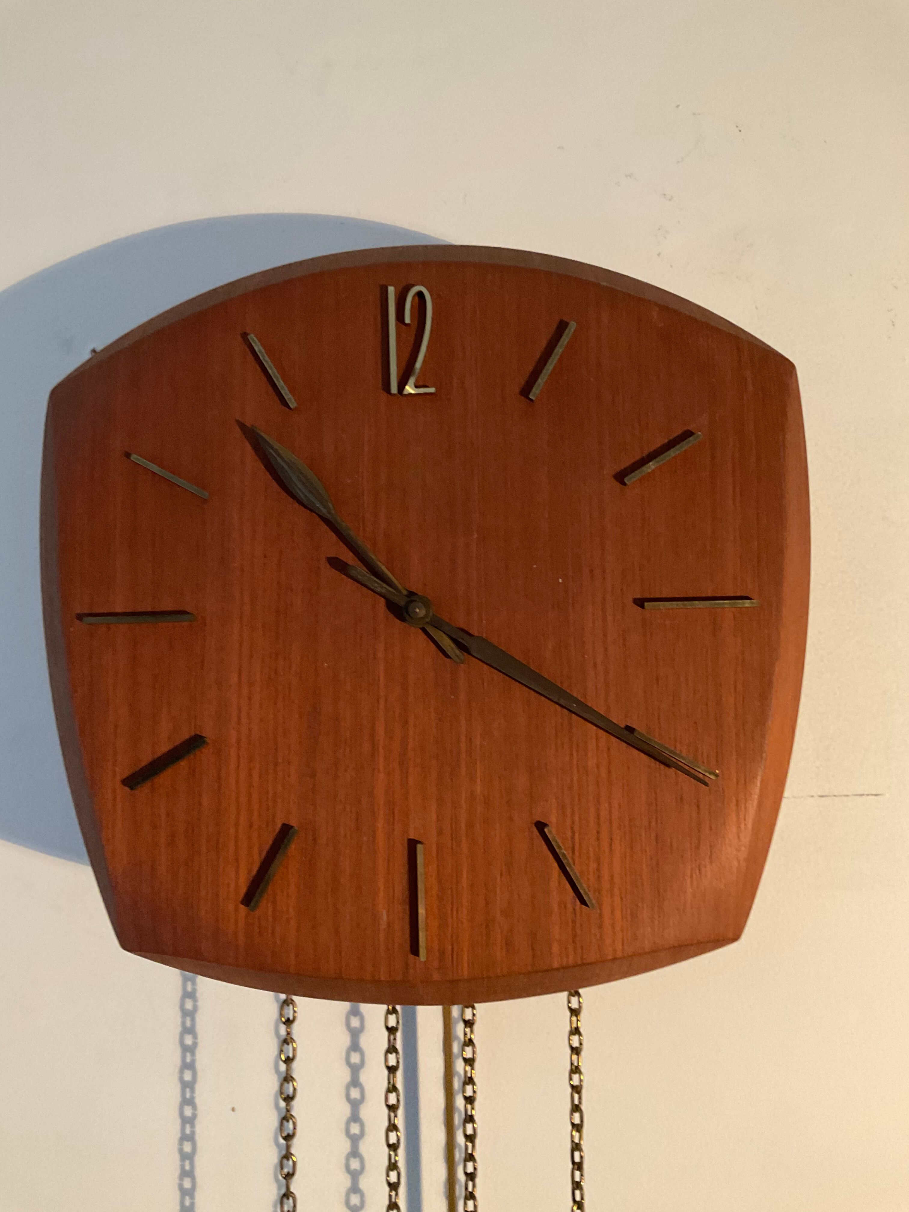 Scandinavian style Junghans teak clock in the 70s