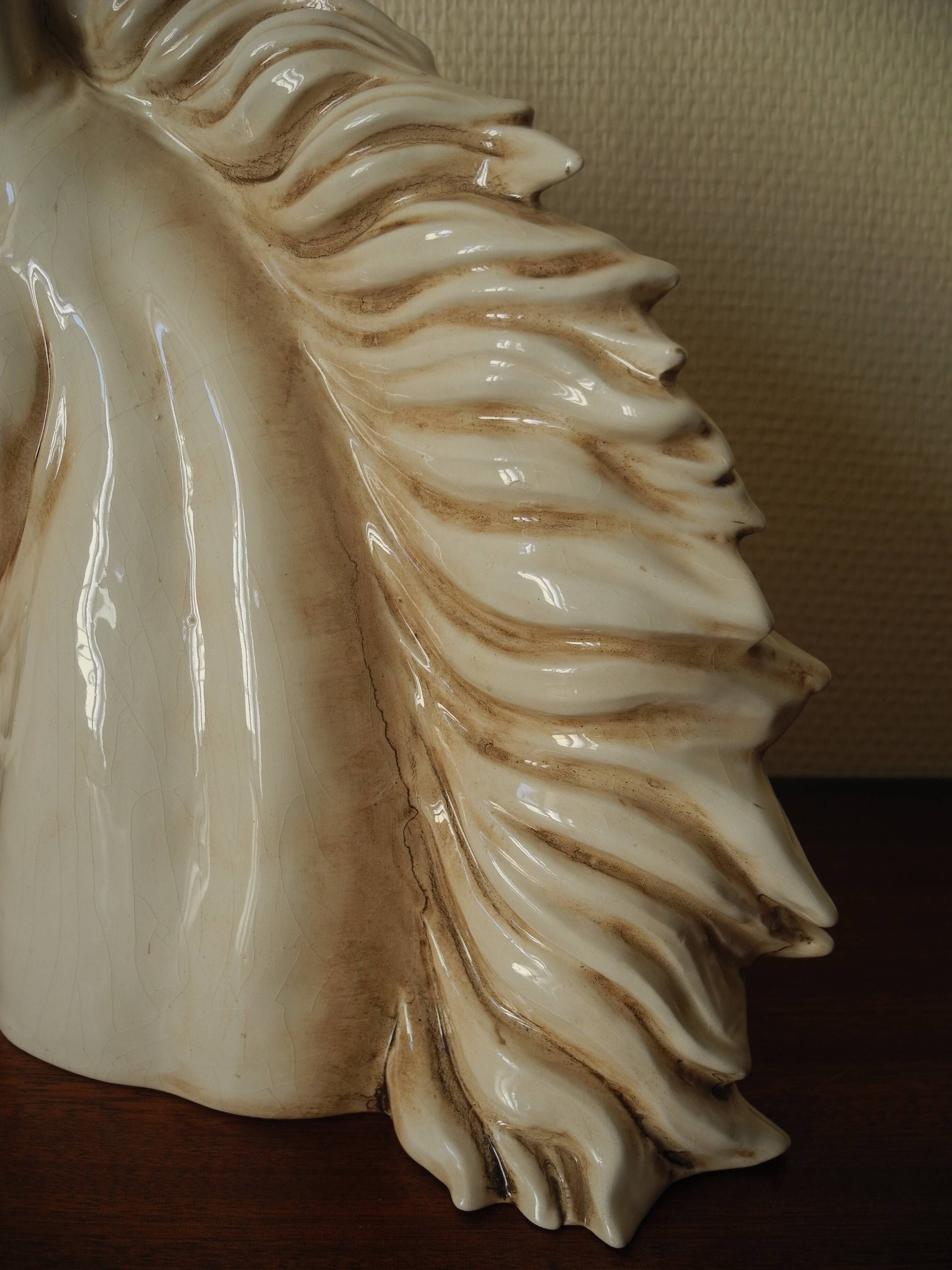 Ceramic horse head lamp base vintage horse lamp base design 70s