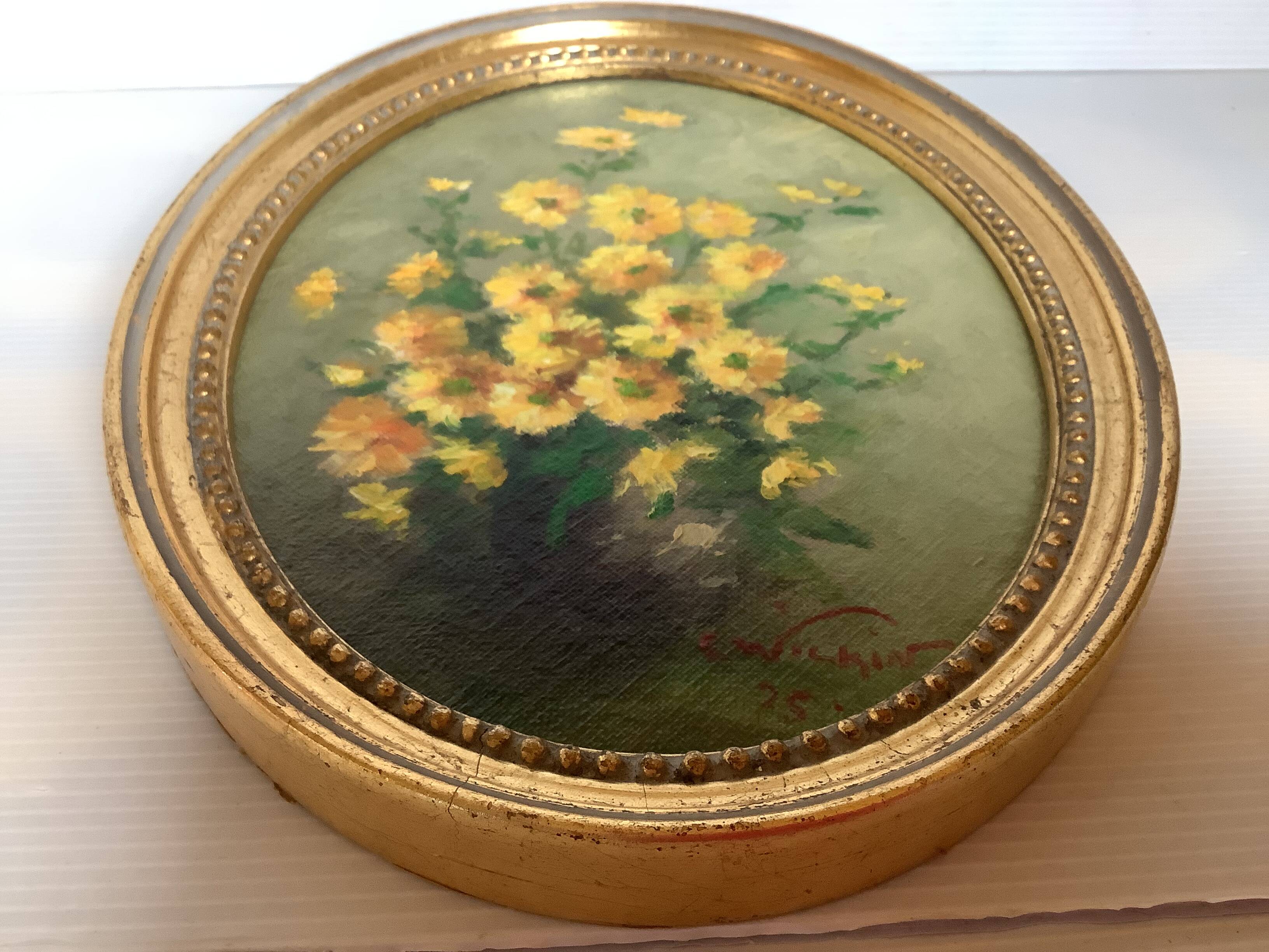 Pair of flower paintings Émile Wilkin